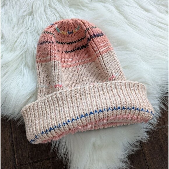 Anthropologie Sherbet Striped Beanie Hat Pink Sparkle Stocking Cap main image 5